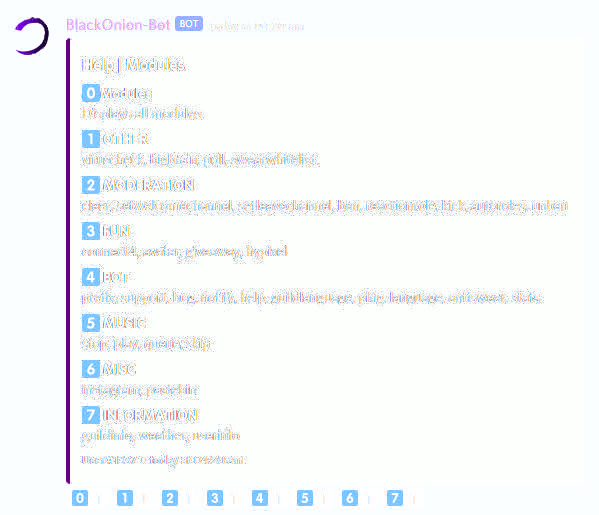 Example image, commands and design may vary. Help Command